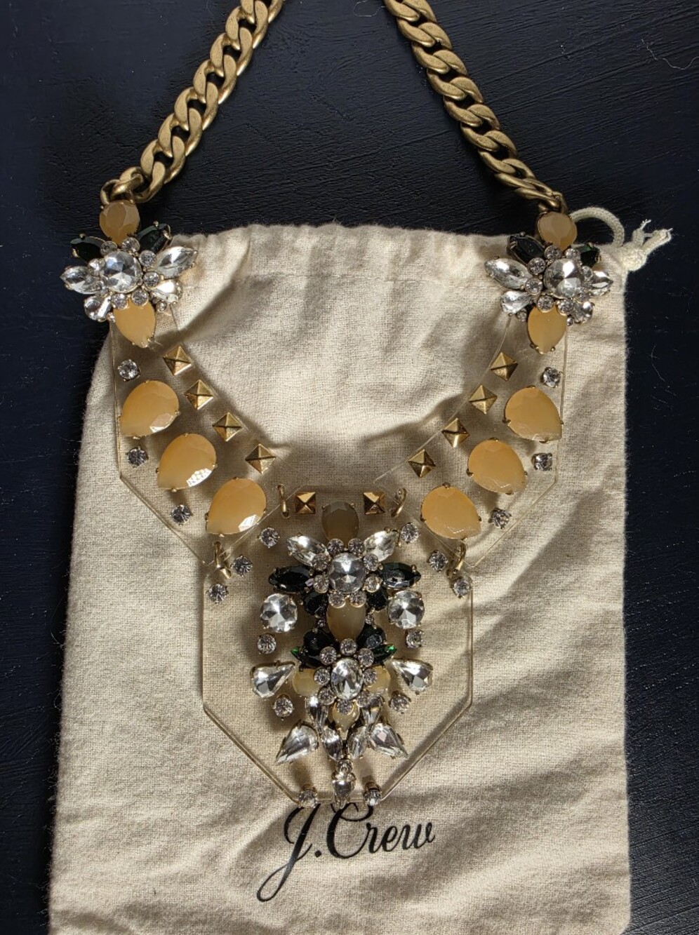 J Crew Crystal Bib Necklace